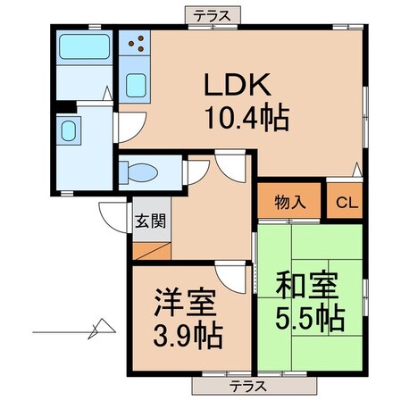 紀三井寺駅 徒歩15分 1階の物件間取画像